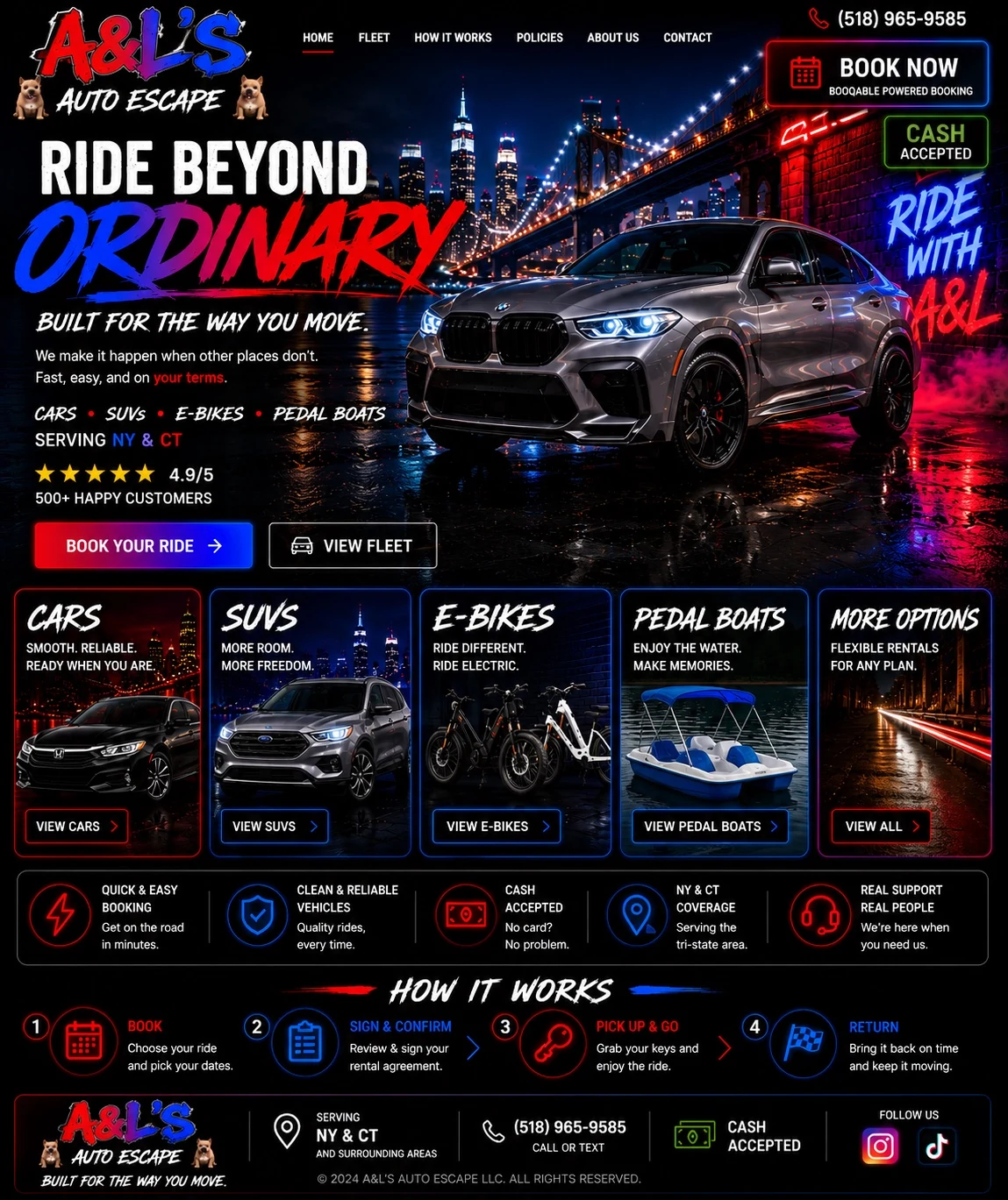 A&L's Auto Escape Ride Beyond Ordinary homepage design